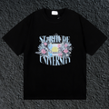 Rhude St.Rhude University Floral Crest Black Oversized T‑Shirt