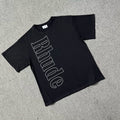 Rhude Vertical Stitch‑Outline Logo Oversized Short Sleeve T‑Shirt