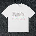 Rhude Yacht Club International Flag Badge Vintage White Oversized T‑Shirt