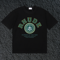Rhude Patron Of The New Crest Badge Black Oversized T‑Shirt