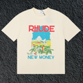 Rhude New Money Tropical Palace Cream Oversized T‑Shirt