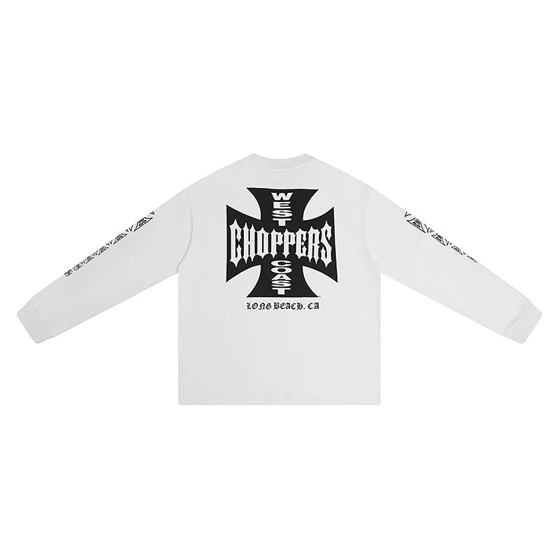 West Coast Choppers Cross Print ERD Stylist Same Style Waffle Sanskrit Long Sleeve