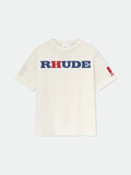 Rhude Multi‑Color Logo Sleeve Print Oversized T‑Shirt Off‑White