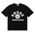Rhude French Riviera Anchor Vintage Logo Black Oversized T‑Shirt