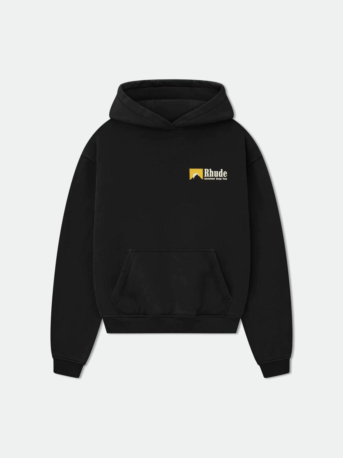 RHUDE Small Chest Badge Logo Hoodie Black