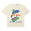 Rhude Monte Carlo Hotel Casino Palm Tree Vintage Cream Oversized T‑Shirt