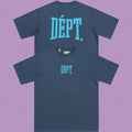Gallery Dept. Arch Logo Short Sleeve T-Shirt - Blue-Grey/Cyan
