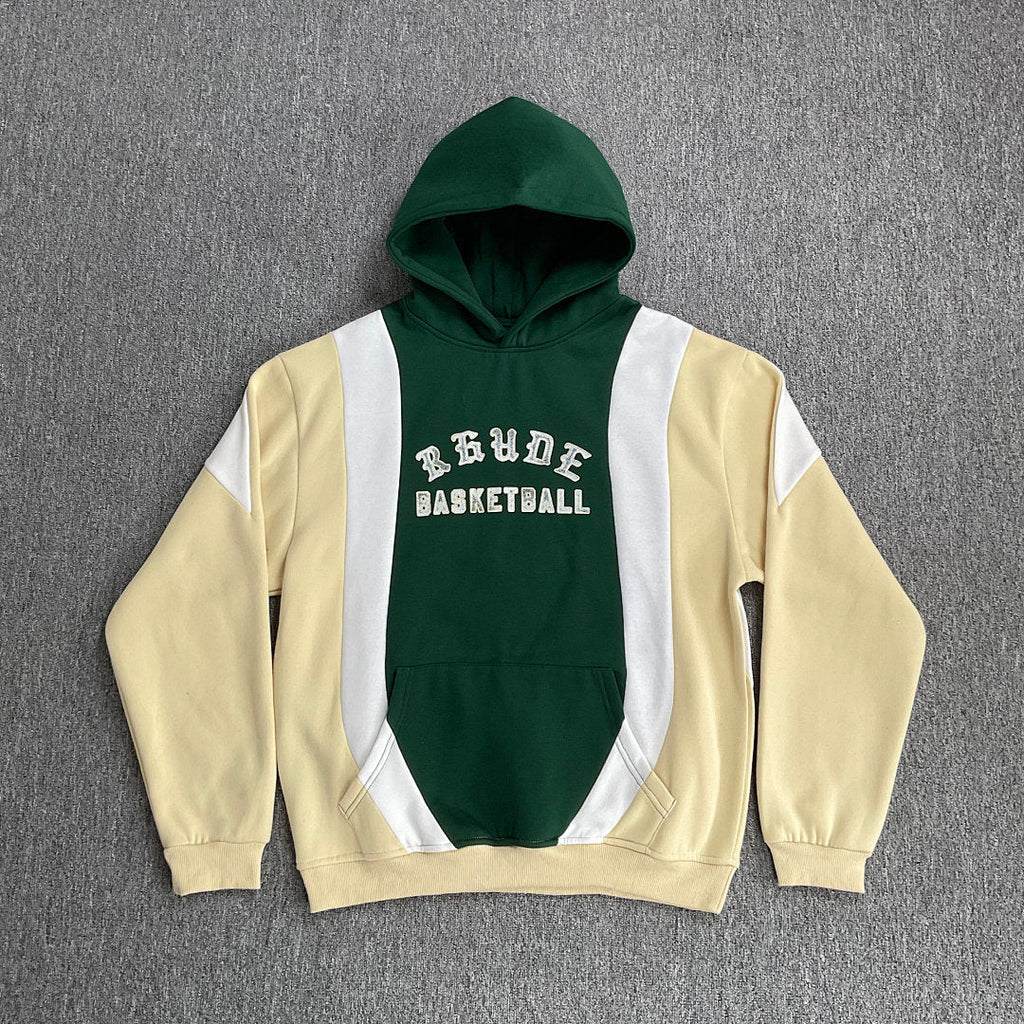 Rhude Basketball green Color Block Hoodie