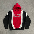 Rhude Basketball Red Black Color Block Hoodie