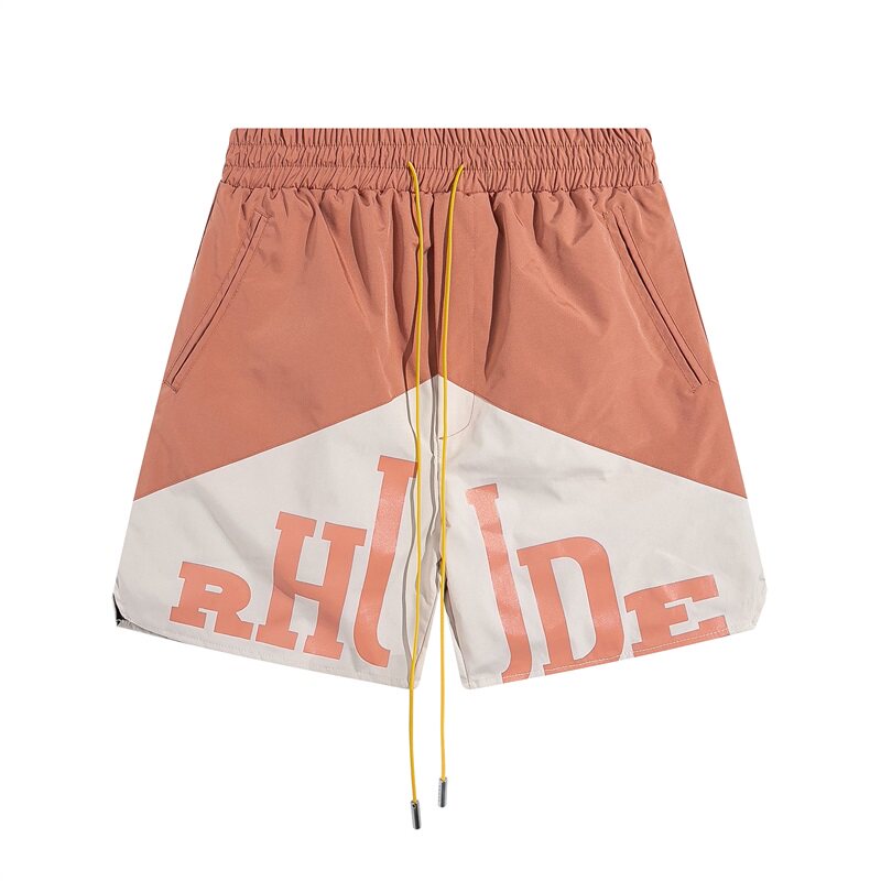Rhude Big Logo Color Block Nylon Shorts
