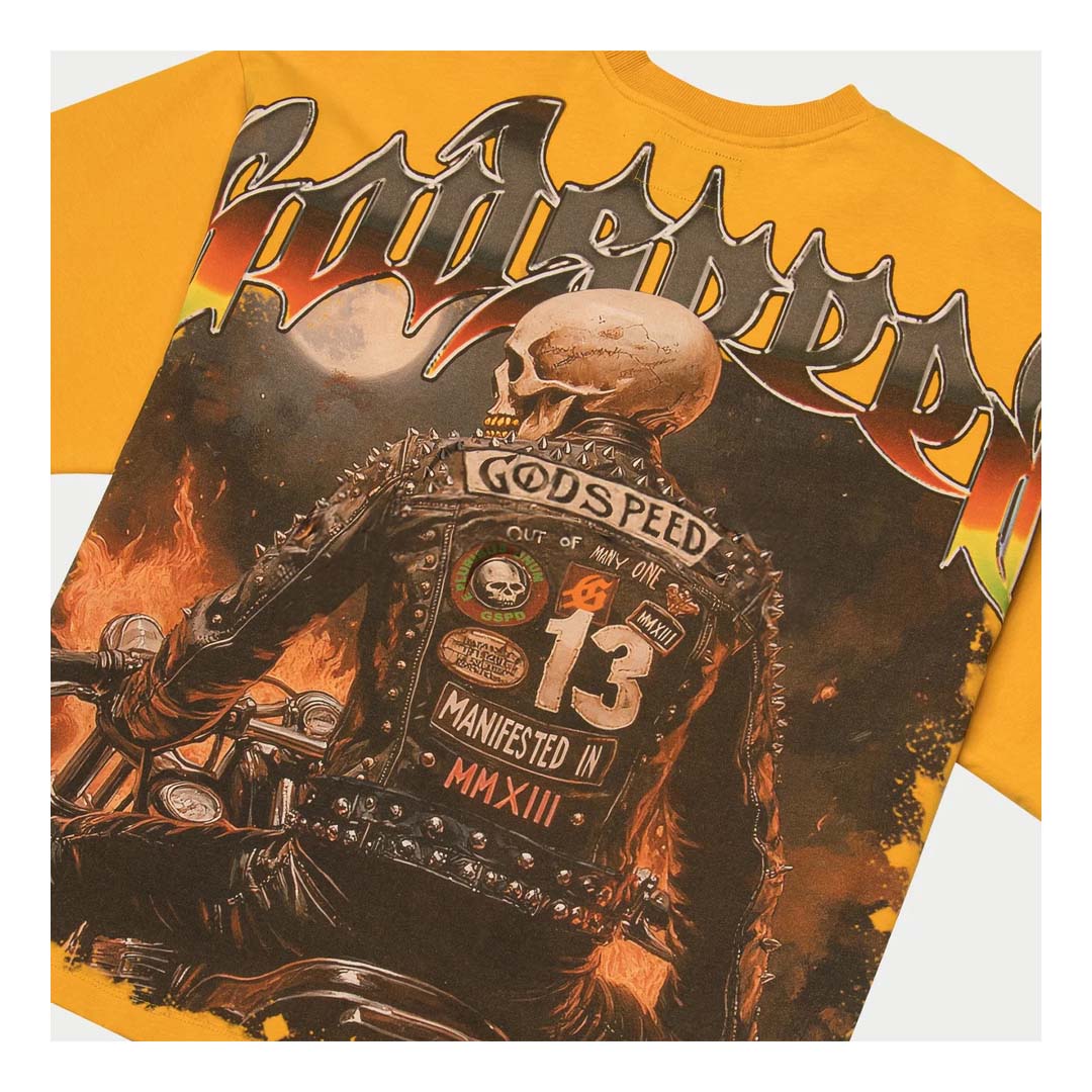 Godspeed Biker Nation Tee Yellow