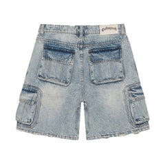 Godspeed Octagon Cargo Denim Shorts Blue