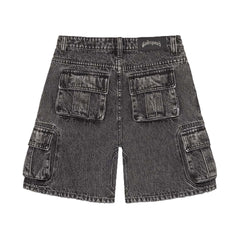 Godspeed Octagon Cargo Denim Shorts Grey Wash