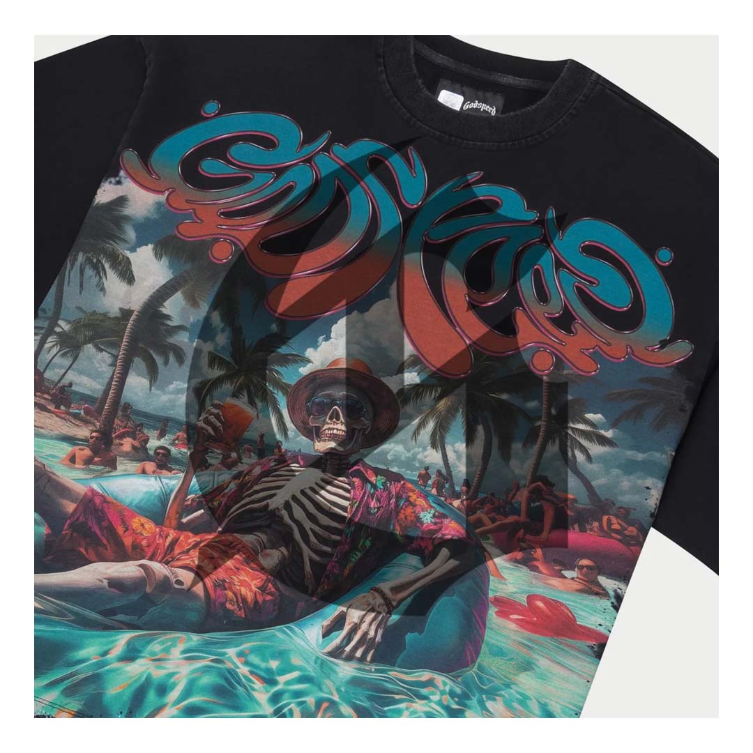 Godspeed Pool Party Tee Black Wash